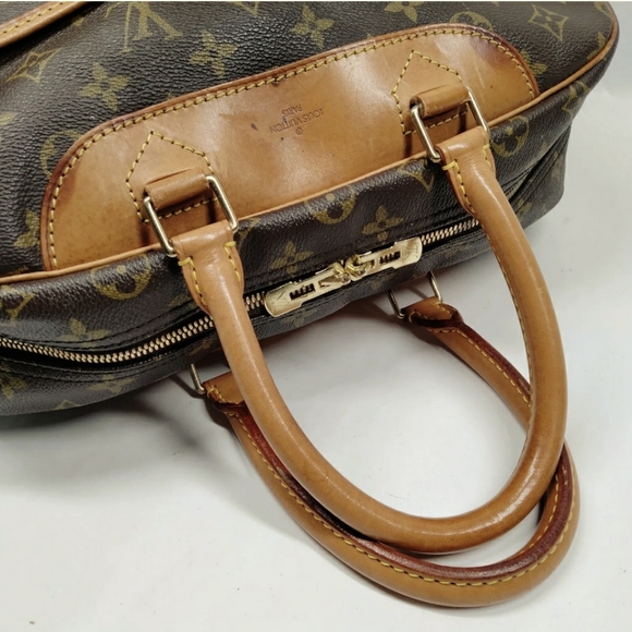 💯 LOUIS VUITTON LV Deauville Brown Monogram Hand Bag - Picture 4 of 14